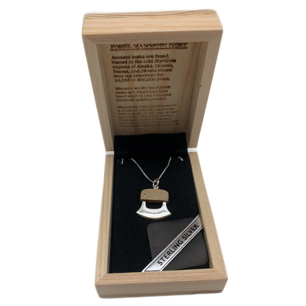 Mammoth Ivory Sterling Silver Ulu Pendant