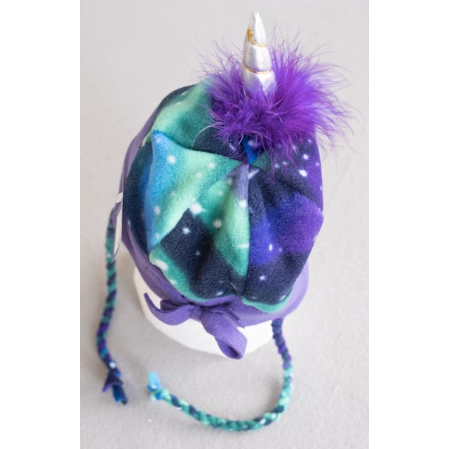 Unicorn Horn Northern Lights Fleece Kids Hat