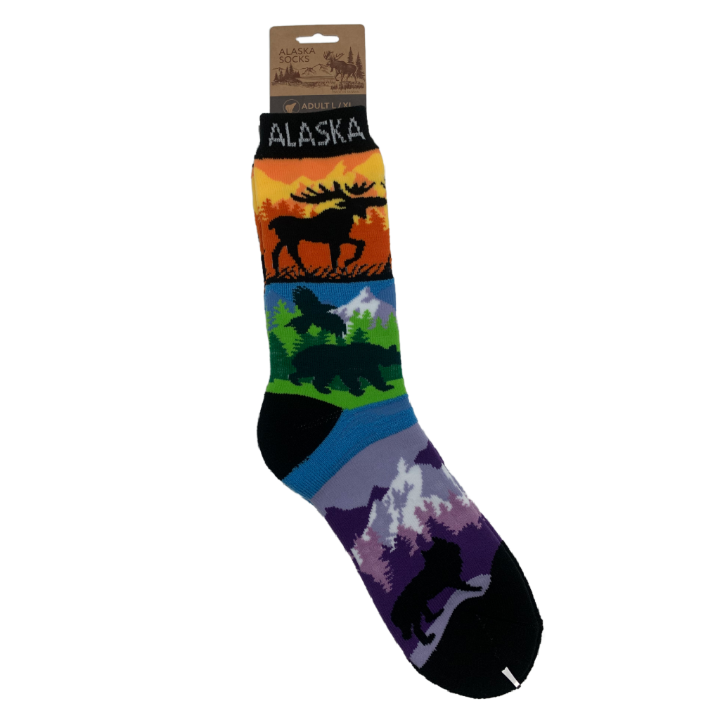 Alaska Animal Scenes Towel Socks