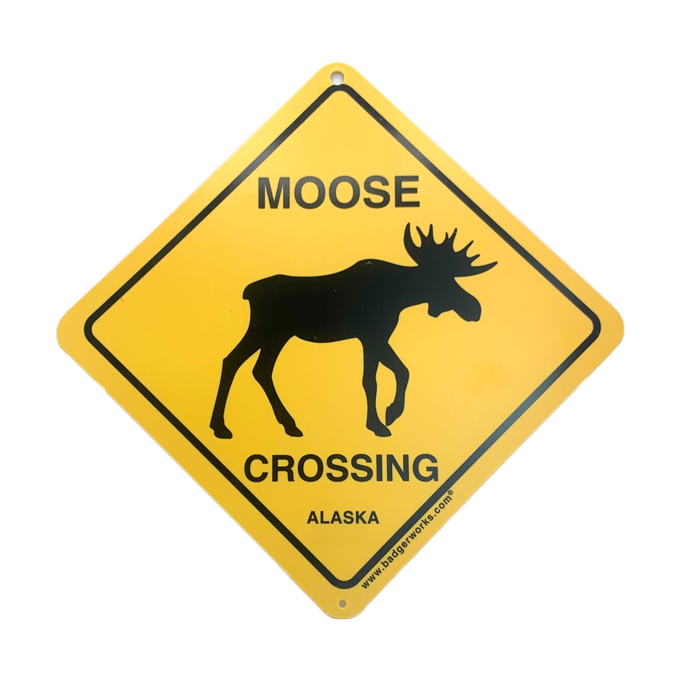 Small Moose Crossing Alaska Sign
