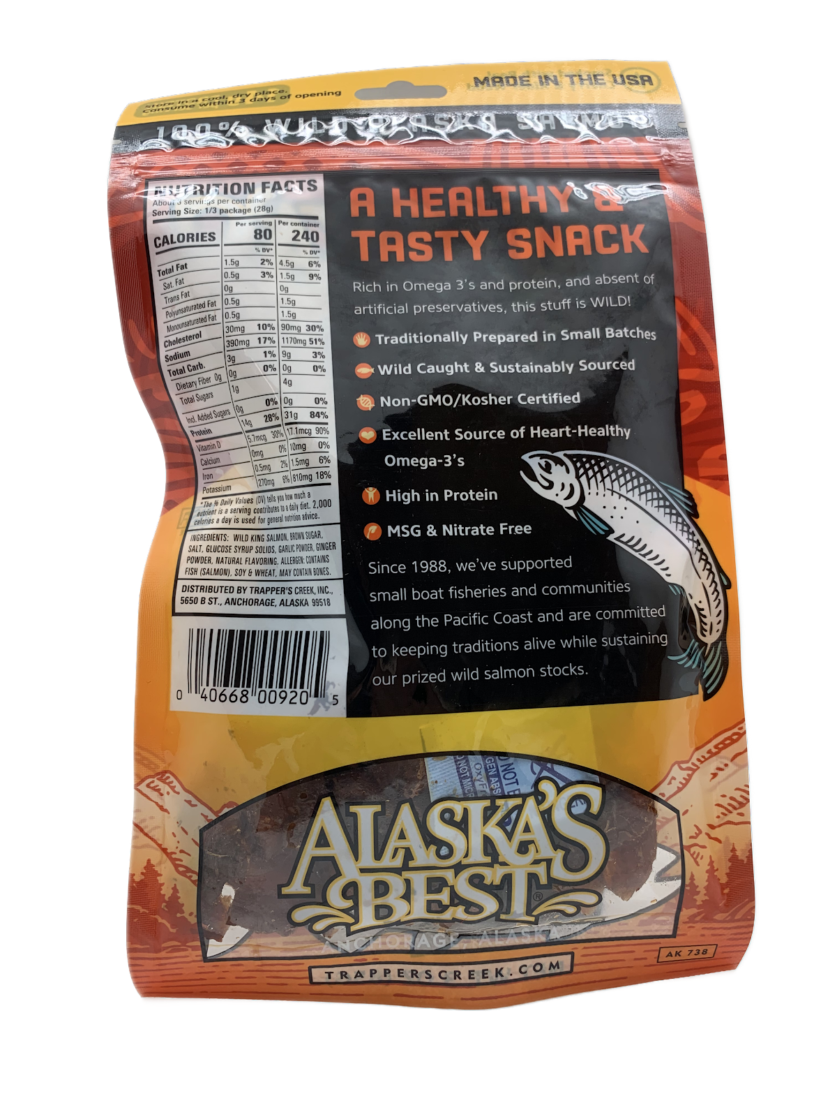 King Salmon Jerky Peppered 3 oz