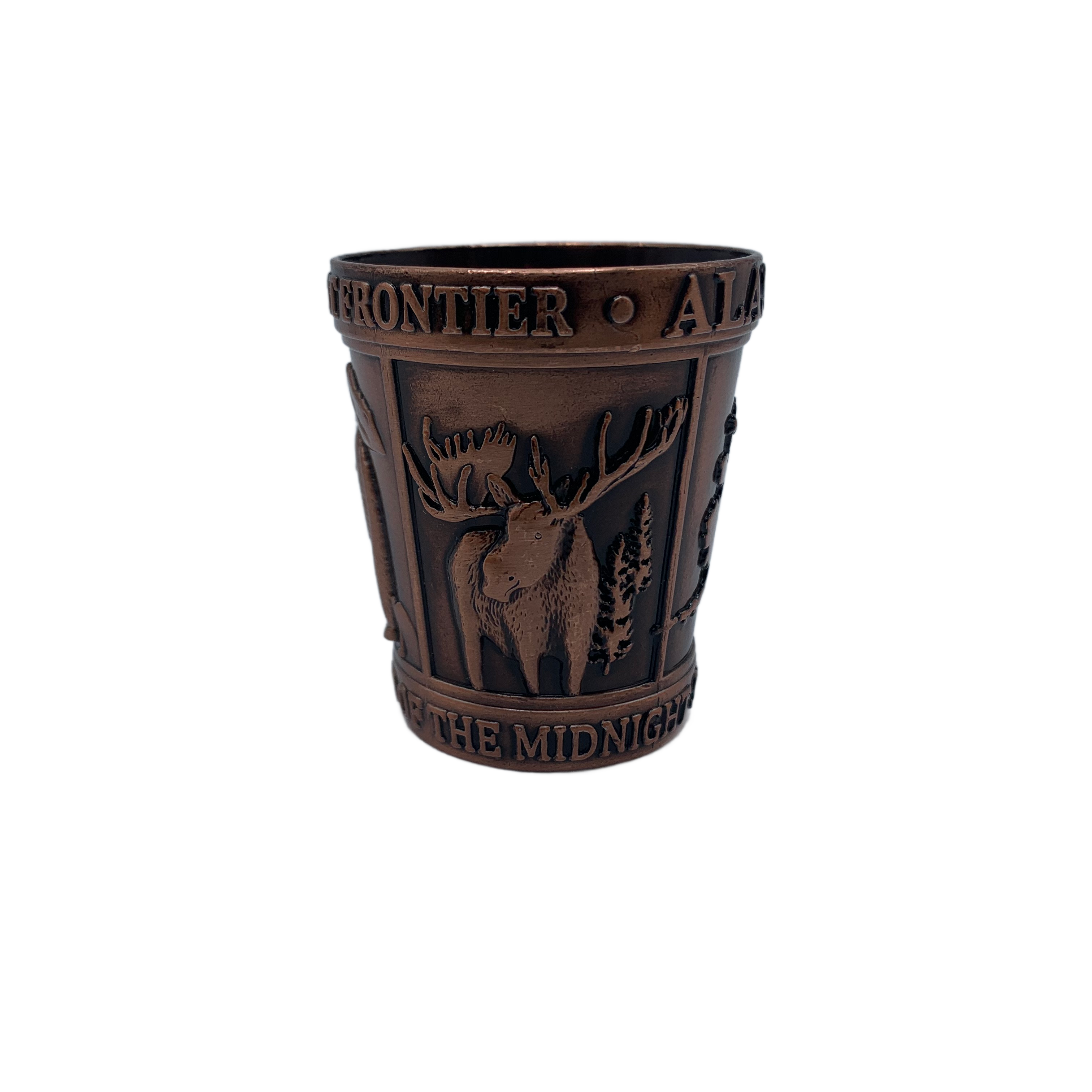 Alaska Map Animals Copper Shot Glass