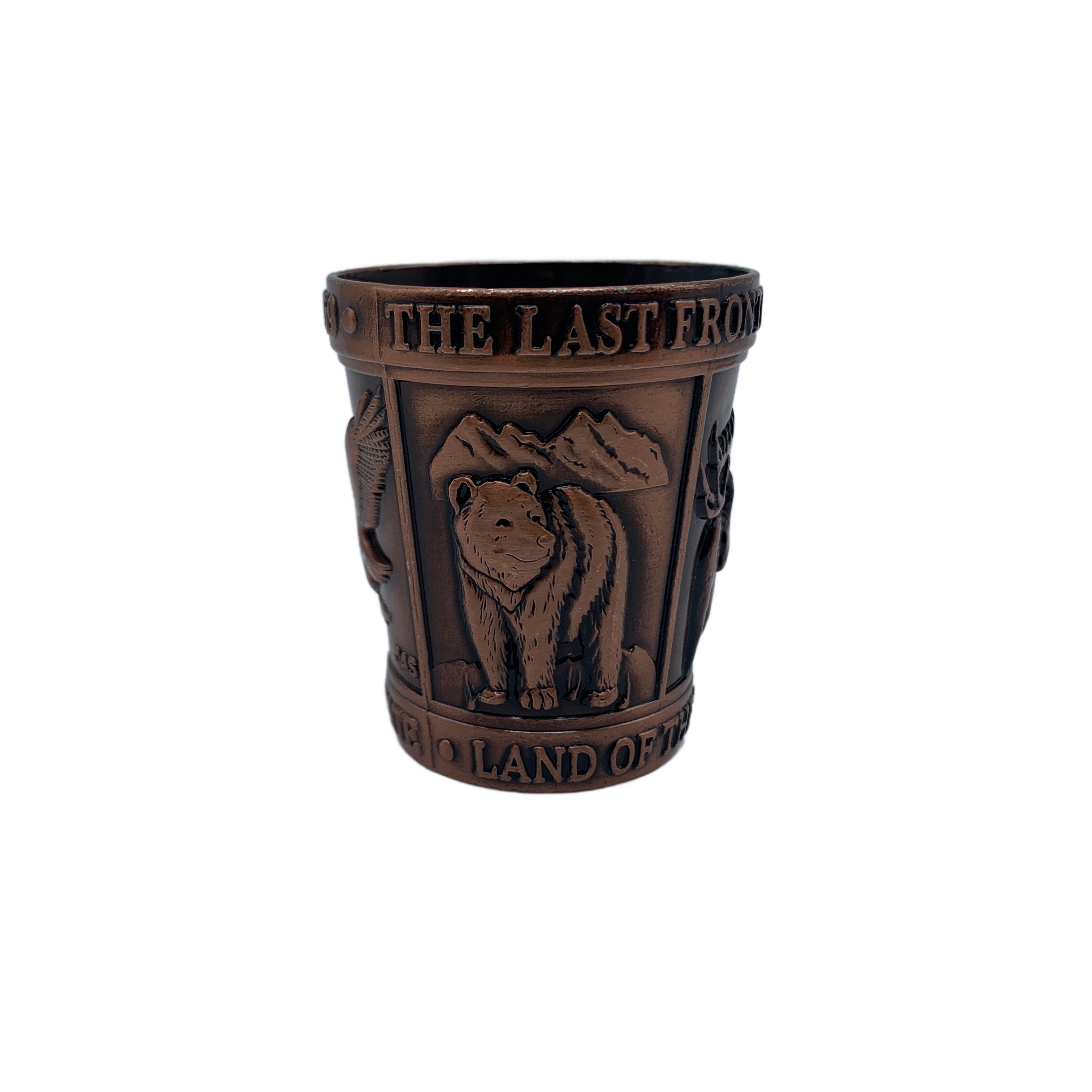 Alaska Map Animals Copper Shot Glass