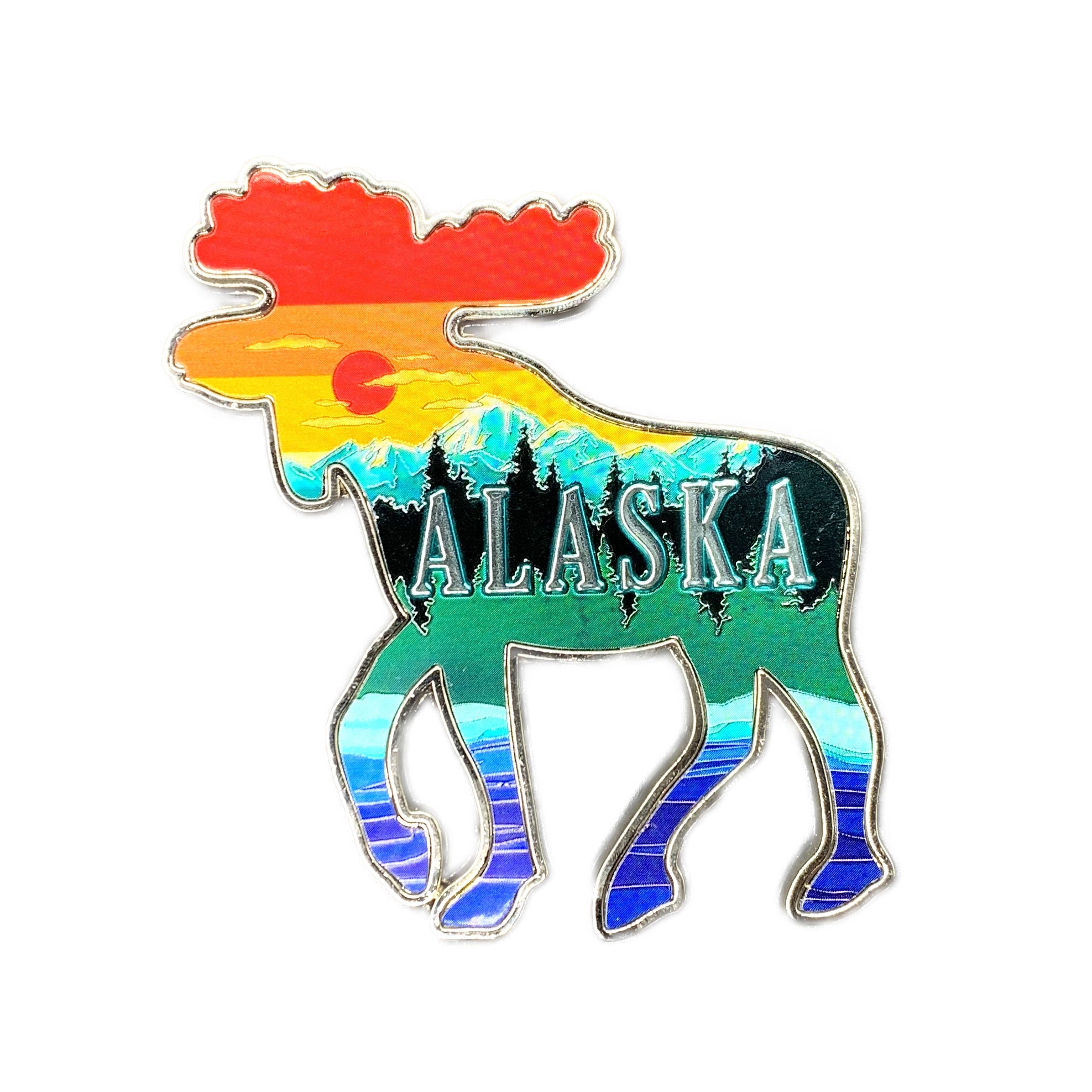 Moose Sunset Cutout Magnet