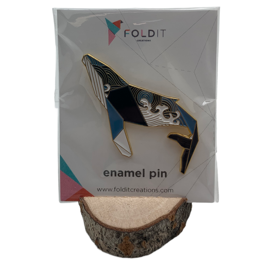 Humpback Wave Enamel Pin