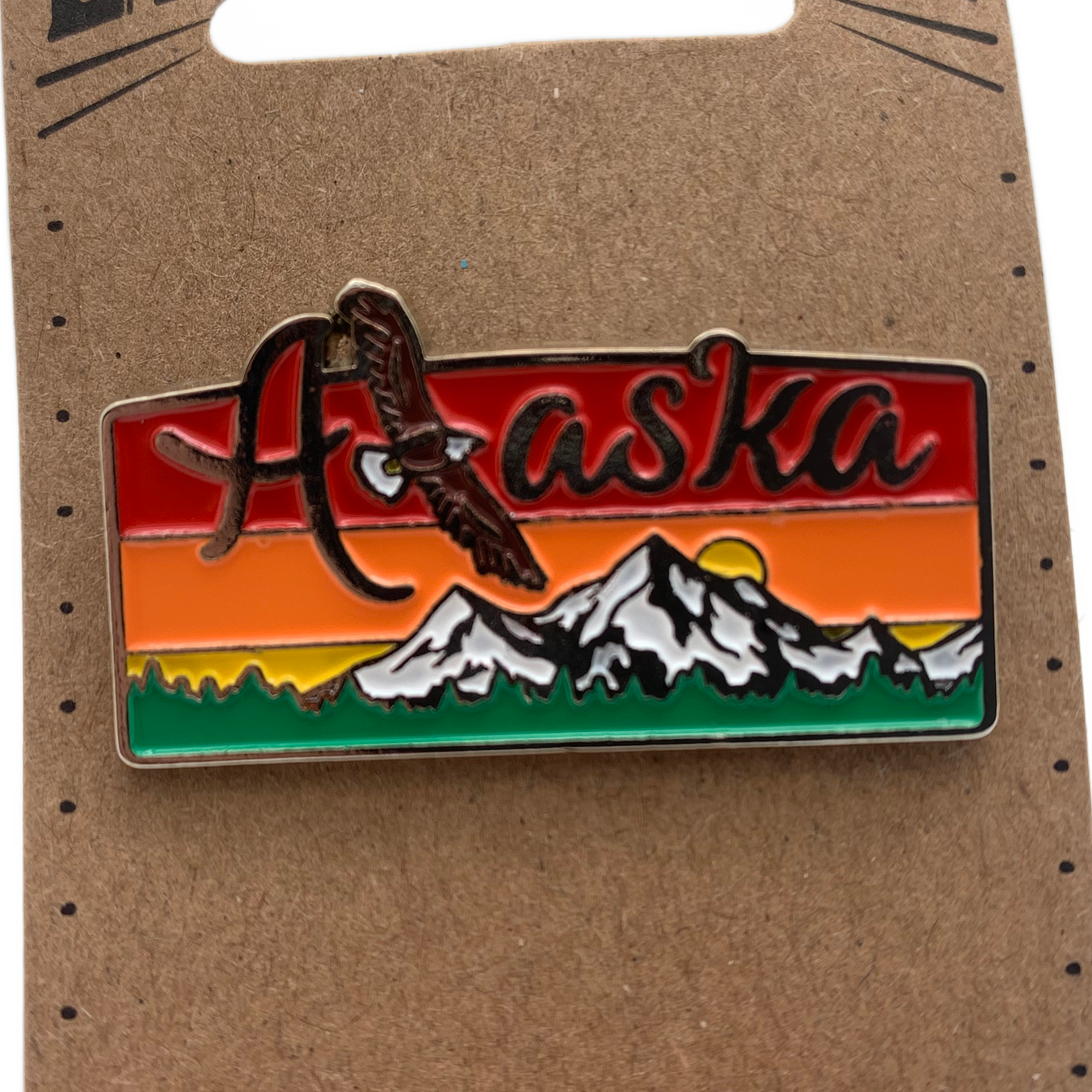 Sunset Eagle Alaska Lapel Pin