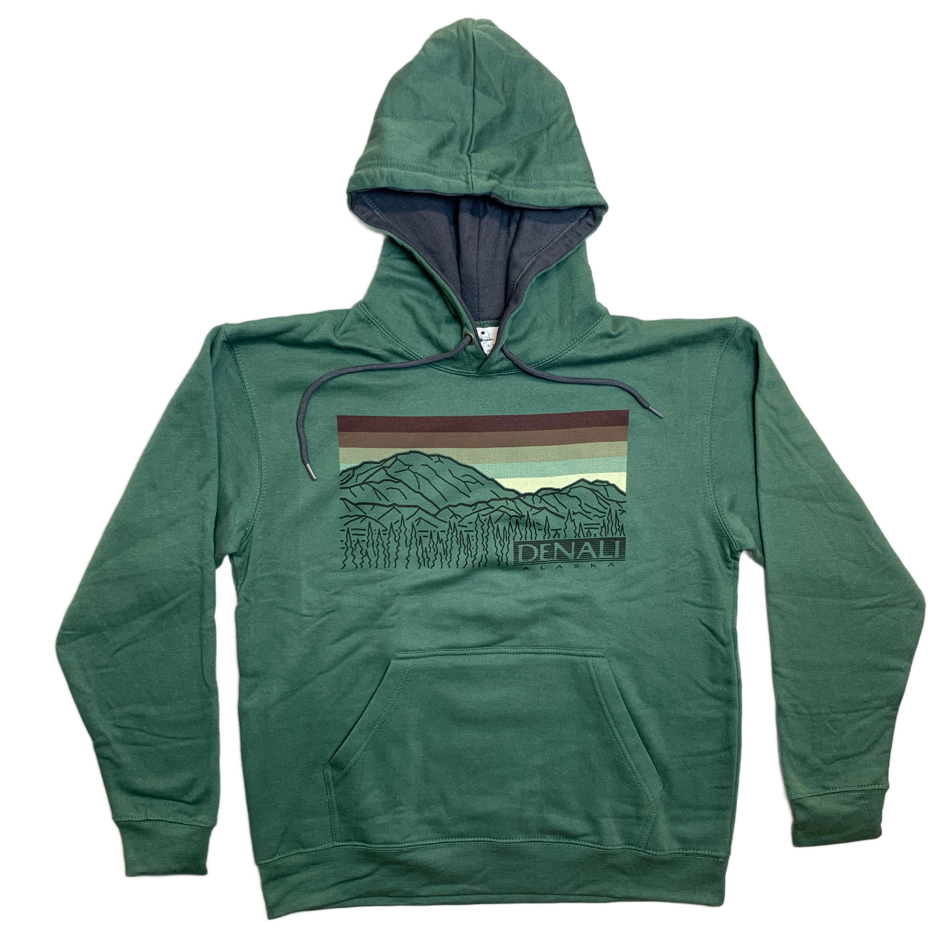 Mallard Line Art Denali Range Alaska Hoodie