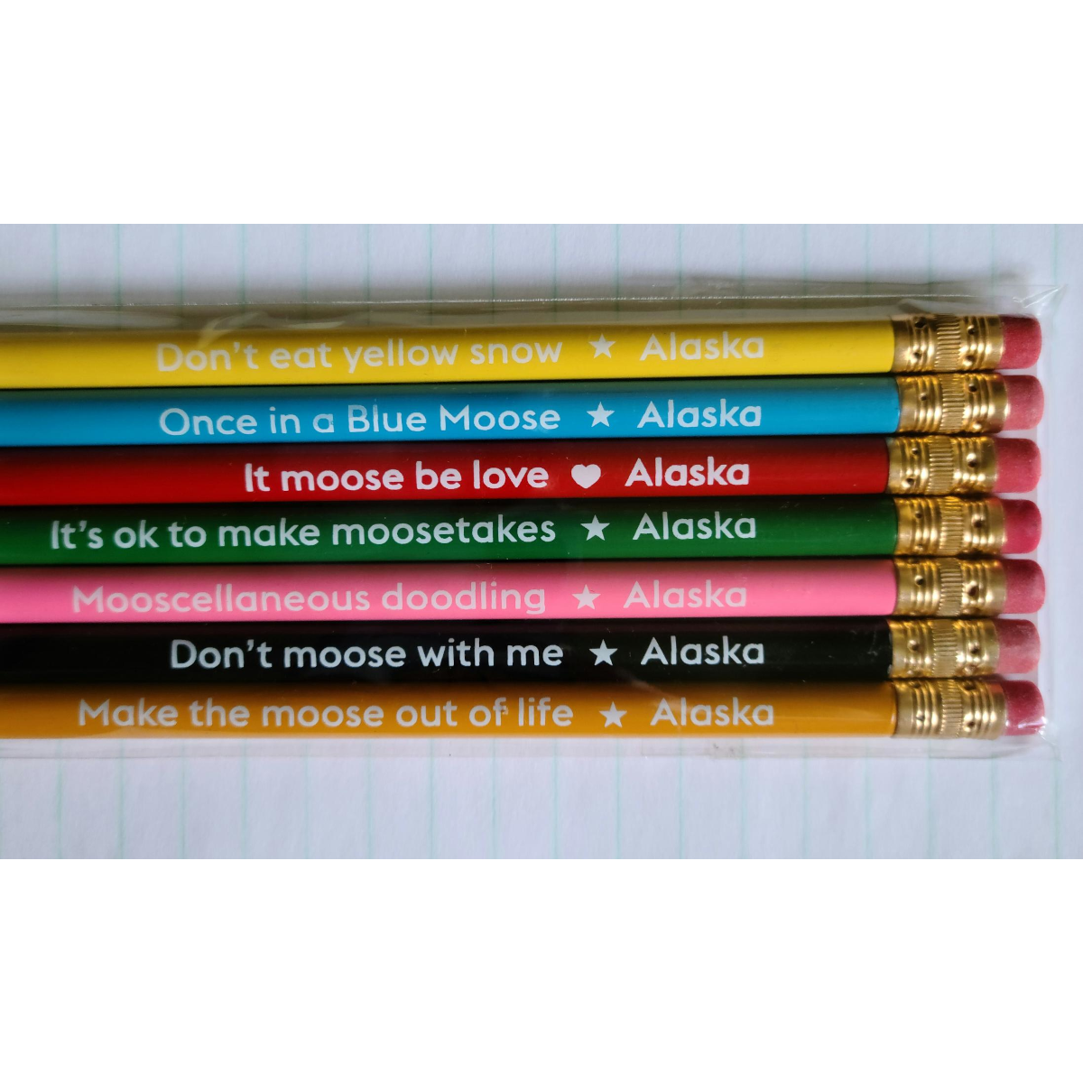 Custom Once in a Blue Moose Alaska #3 Pencils Set of 7