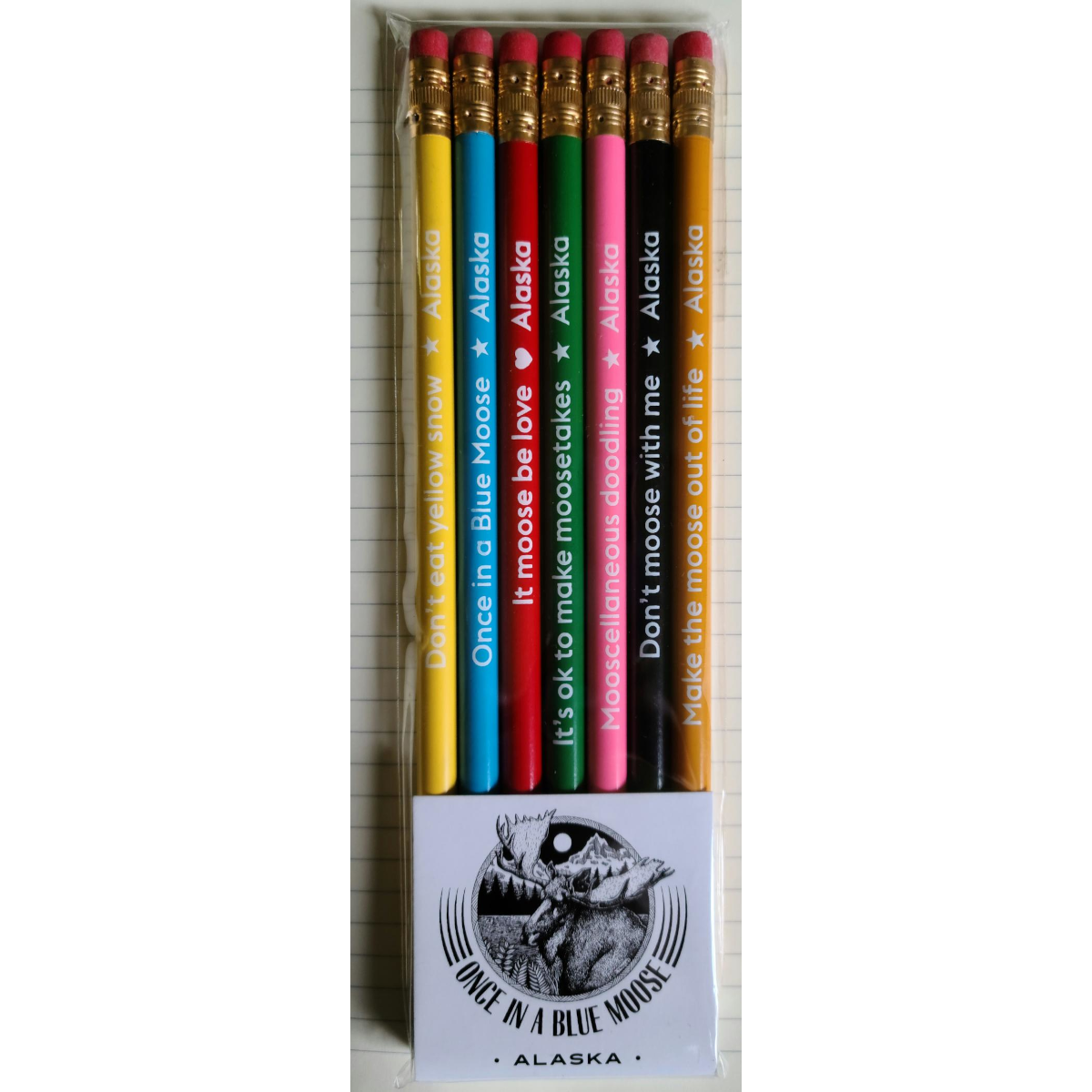 Custom Once in a Blue Moose Alaska #3 Pencils Set of 7
