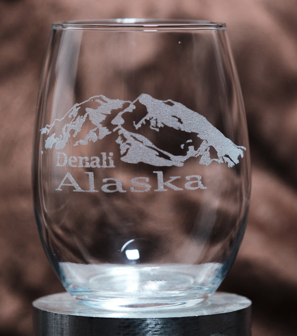 Denali Mountain Pint Glass 16oz - Craft Master Growlers