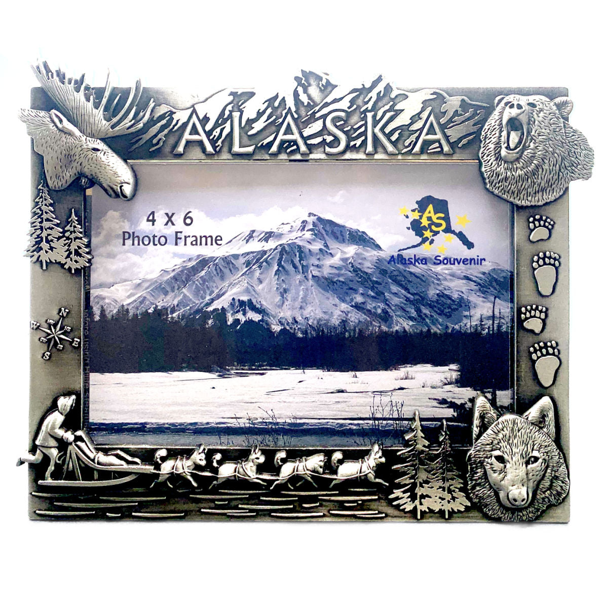 Alaska Animals Pewter Photo Frame