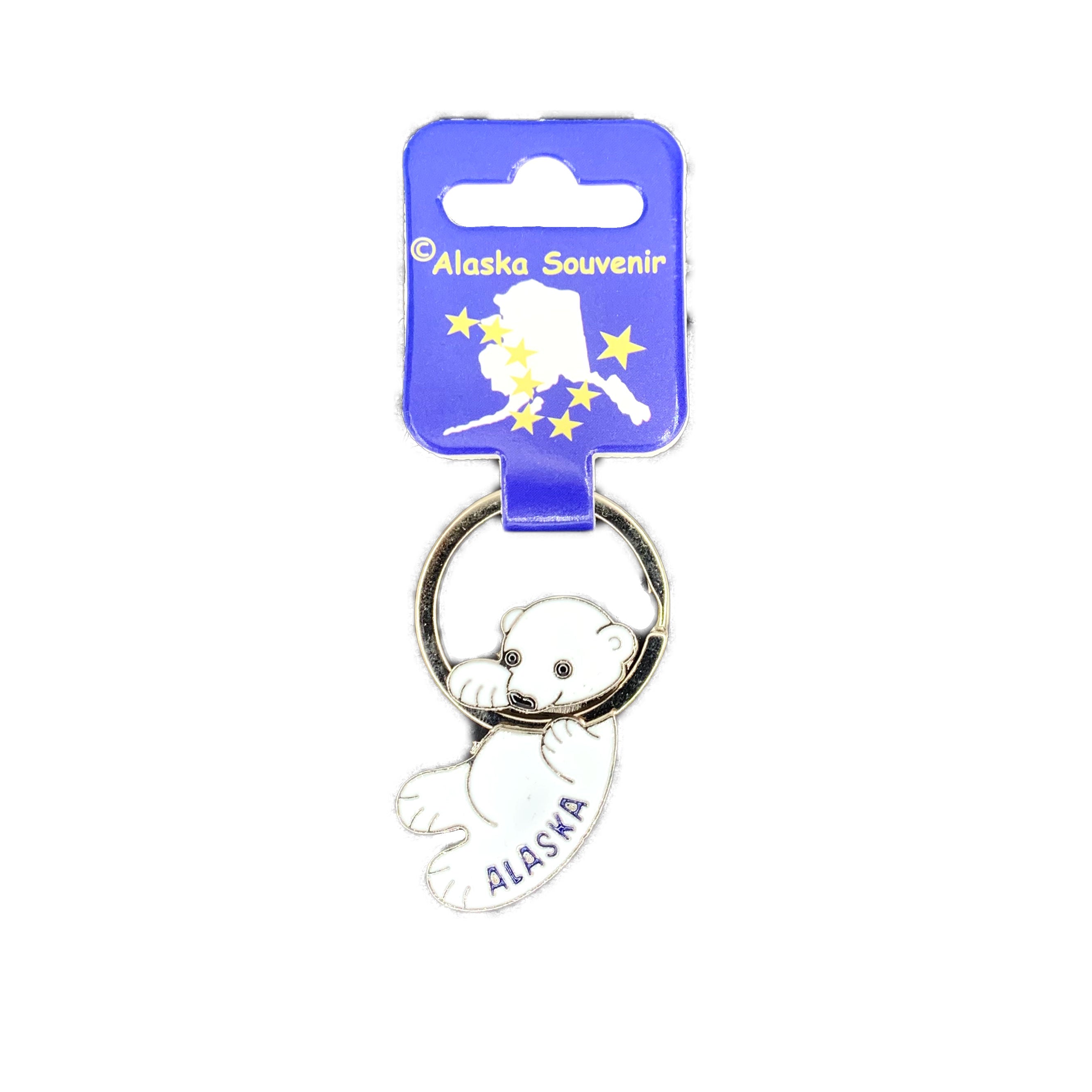 Baby Polar Bear Alaska Keychain