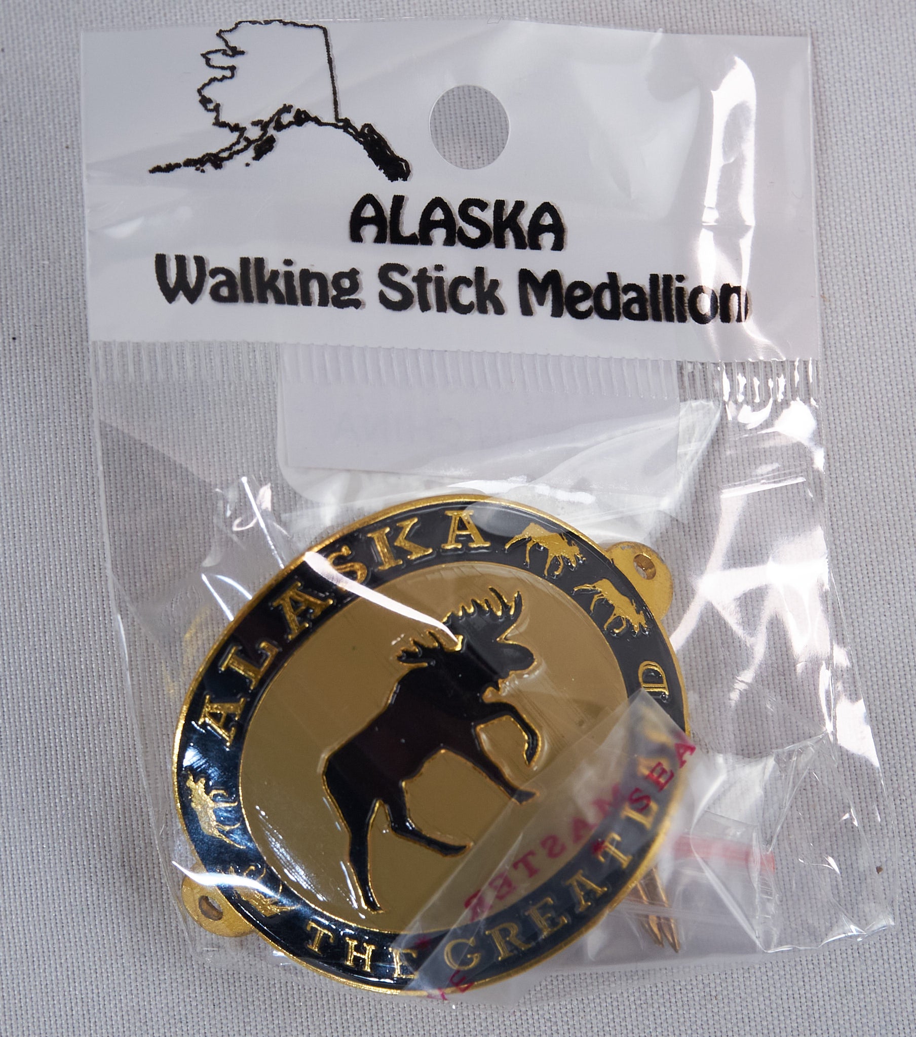 Moose Great Land Alaska Walking Stick Medallion