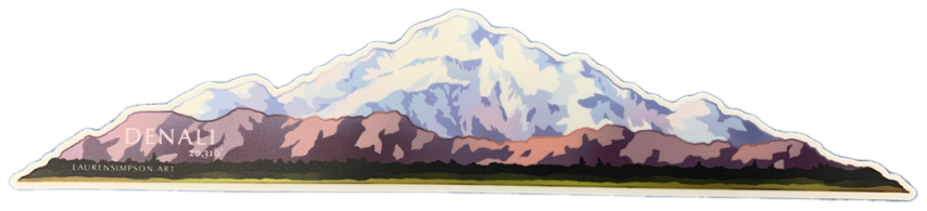 Long Denali Alaska Sticker by L. Simpson