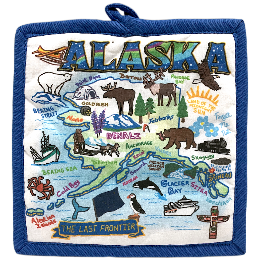 Retro Alaska Map Hot Pad