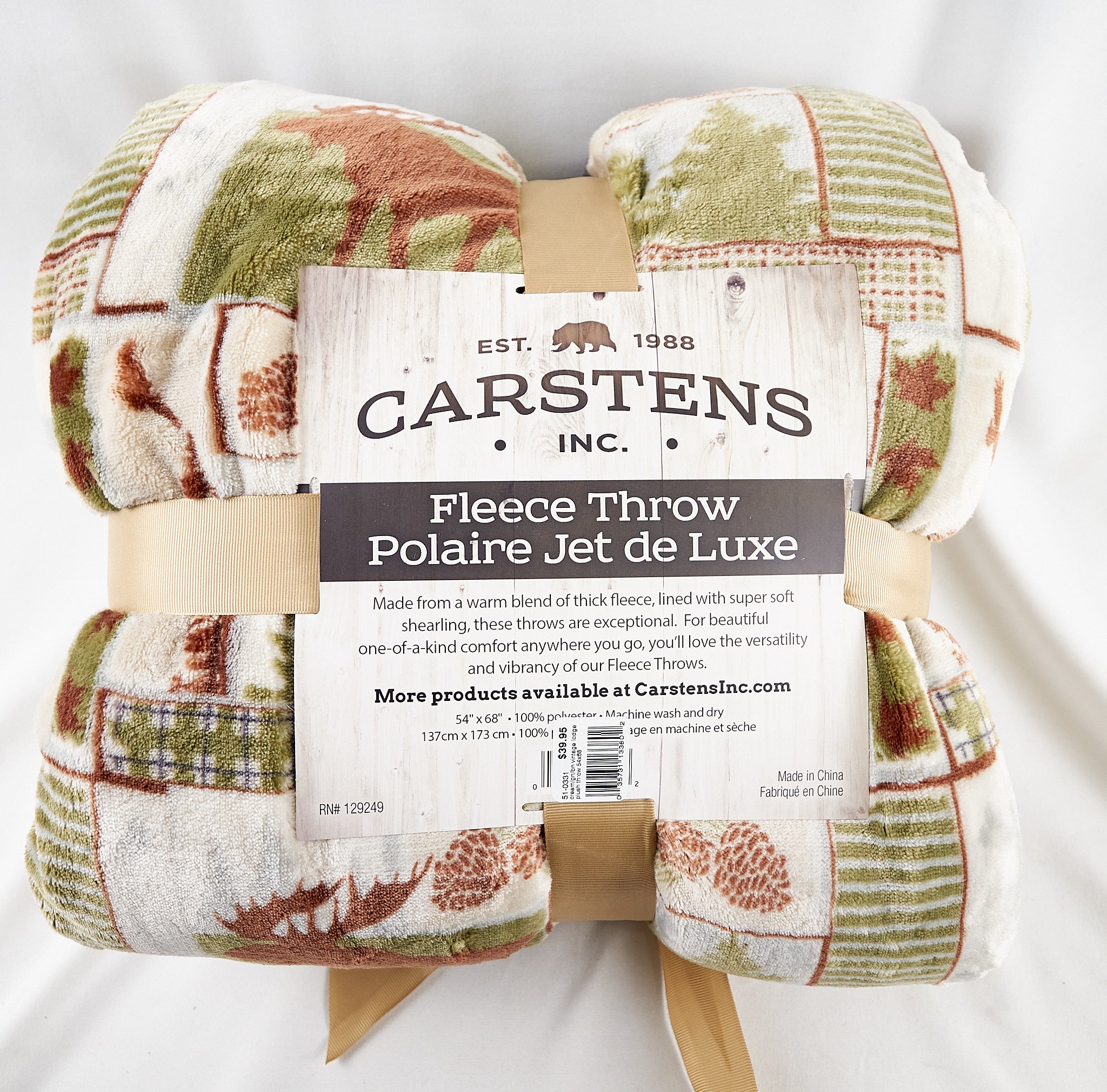 Vintage Lodge Plush Throw 54x68"