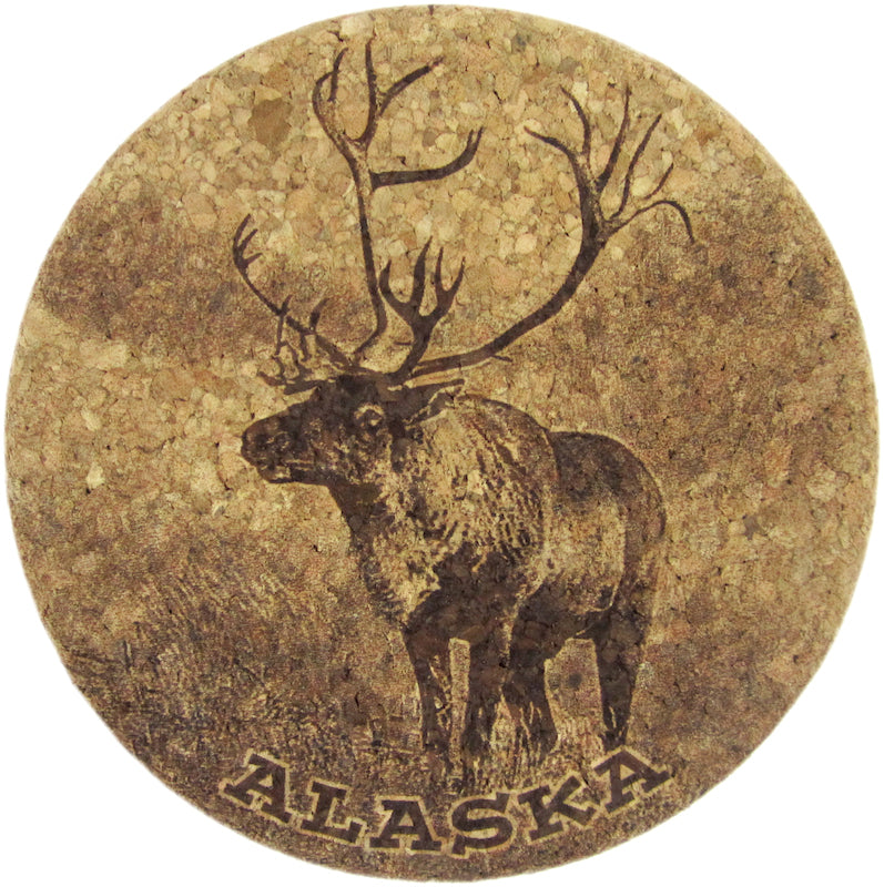 Tundra Caribou Cork Coaster