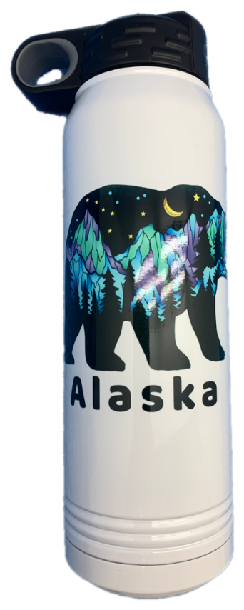 Big Dipper Bear Alaska Stainless Steel Water Bottle 30 oz