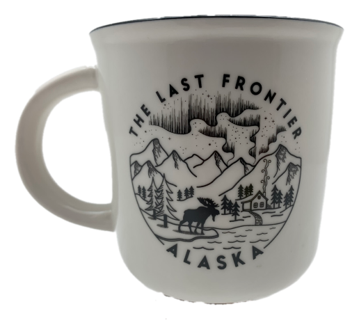 The Last Frontier Line Art Alaska Camp Mug