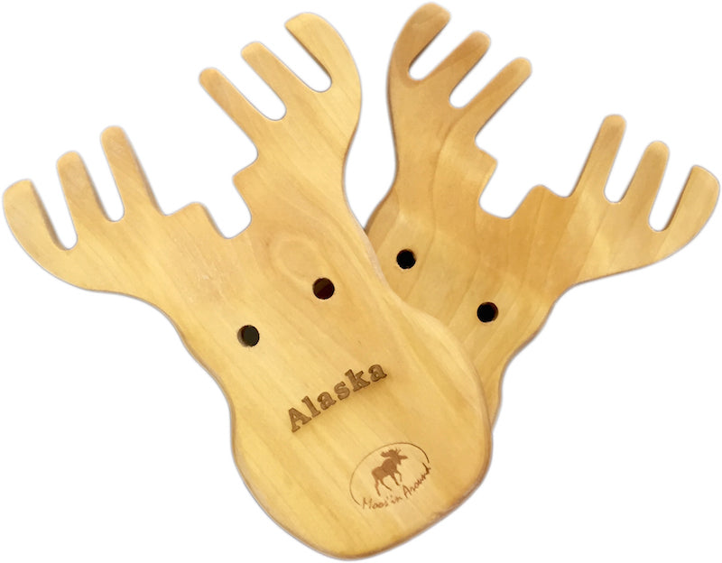 Moose Head Wooden Pasta/Salad Servers