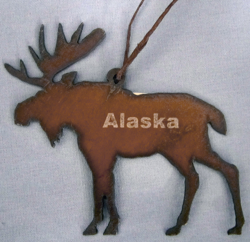 Moose Alaska Metal Ornament