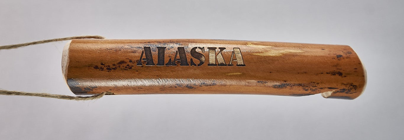 Wooden Train Whistle Alaska with Compass