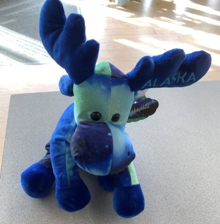 Northern Lights Moose Alaska Plush 9"