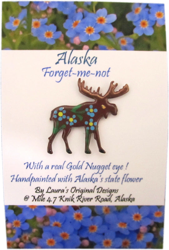 Forget-Me-Not Moose Pin