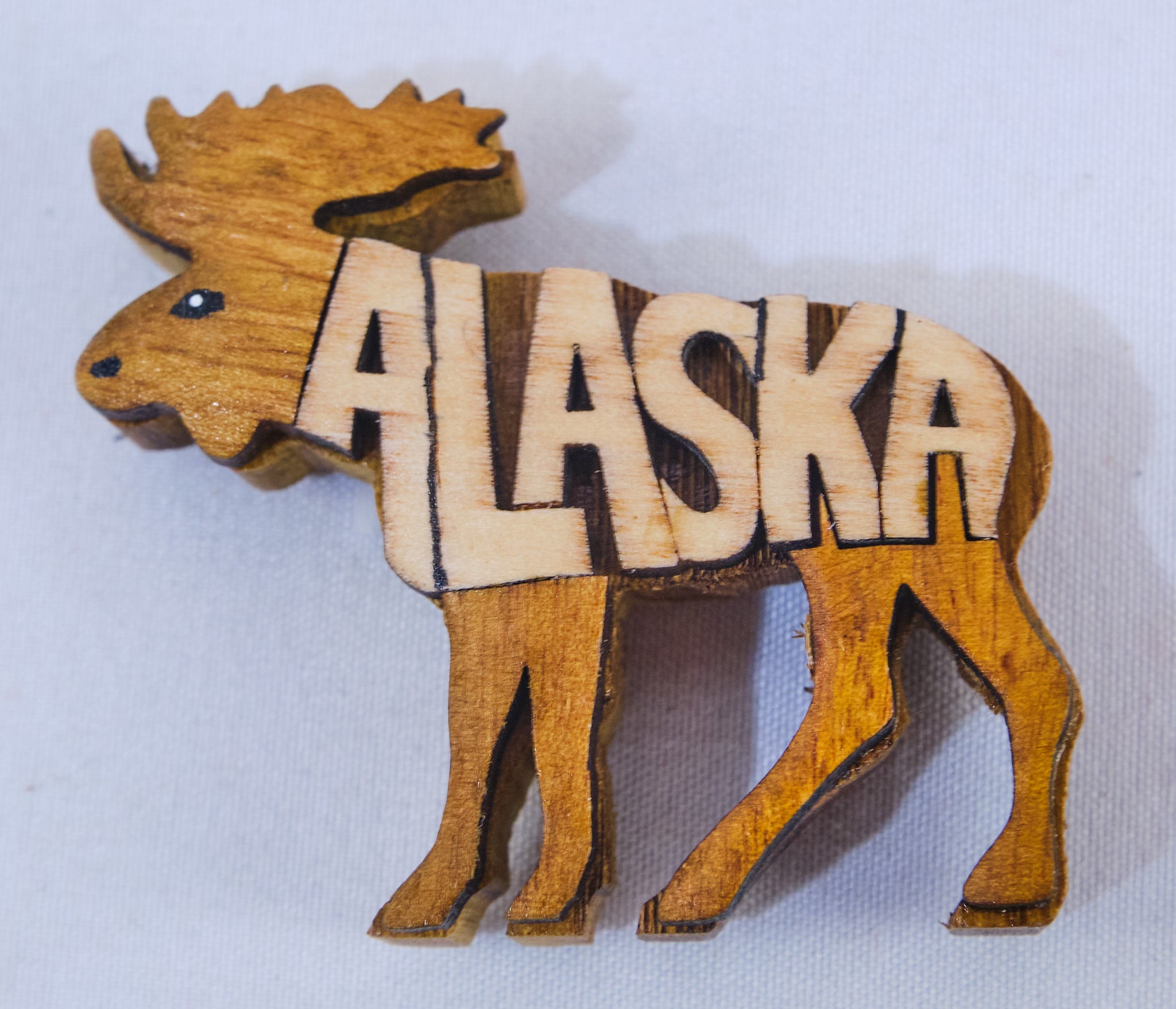 Moose Alaska Wooden Magnet