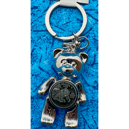 Bear Alaska Medallion Teddy Keychain