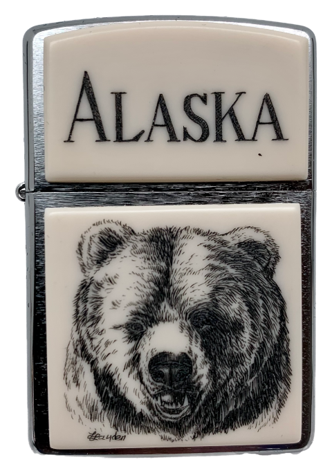 Bear Face Alaska Scrim Zippo Lighter