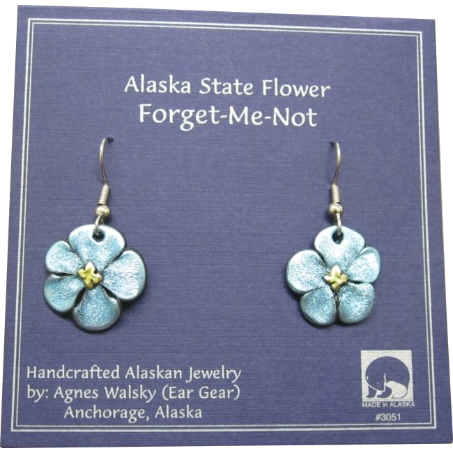 Large Forget-Me-Not Dangle Earrings