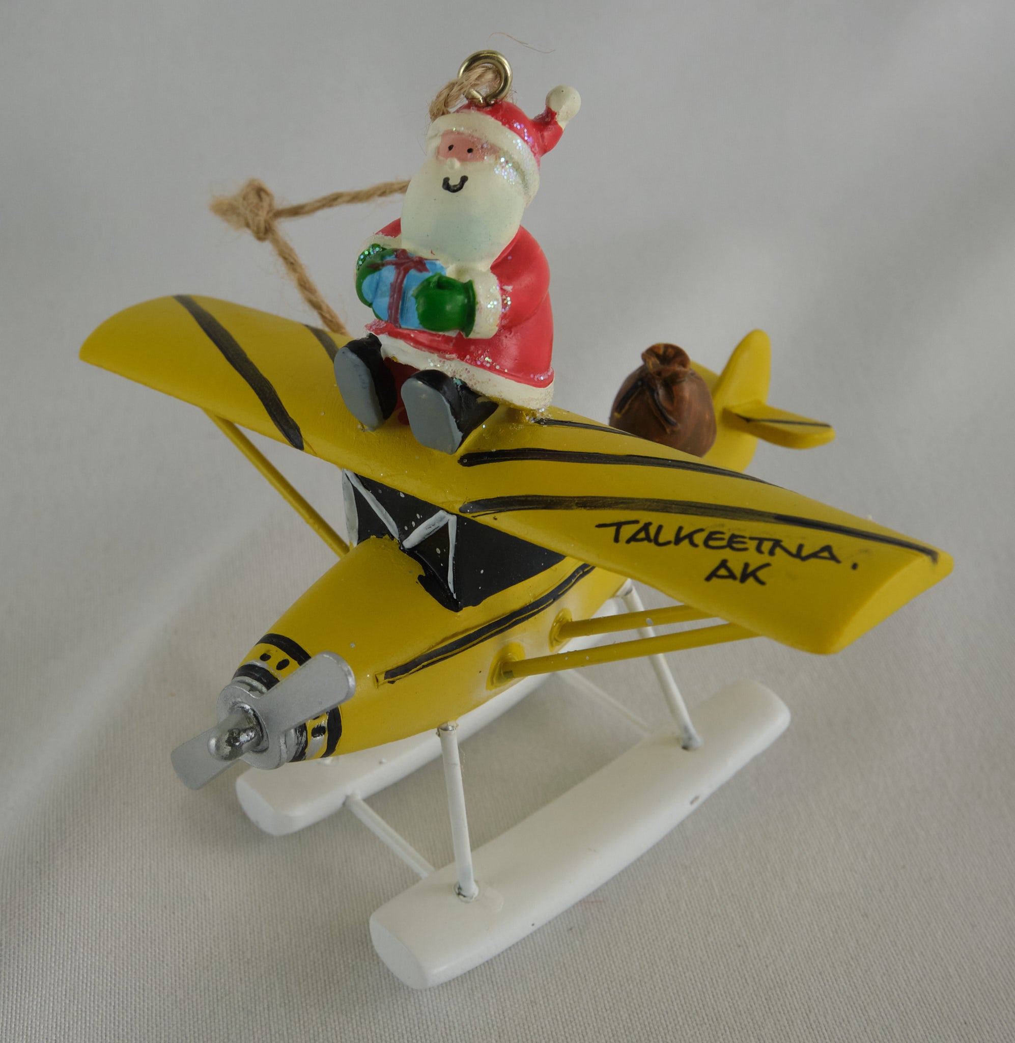 Santa on Float Plane Talkeetna Tree Ornament