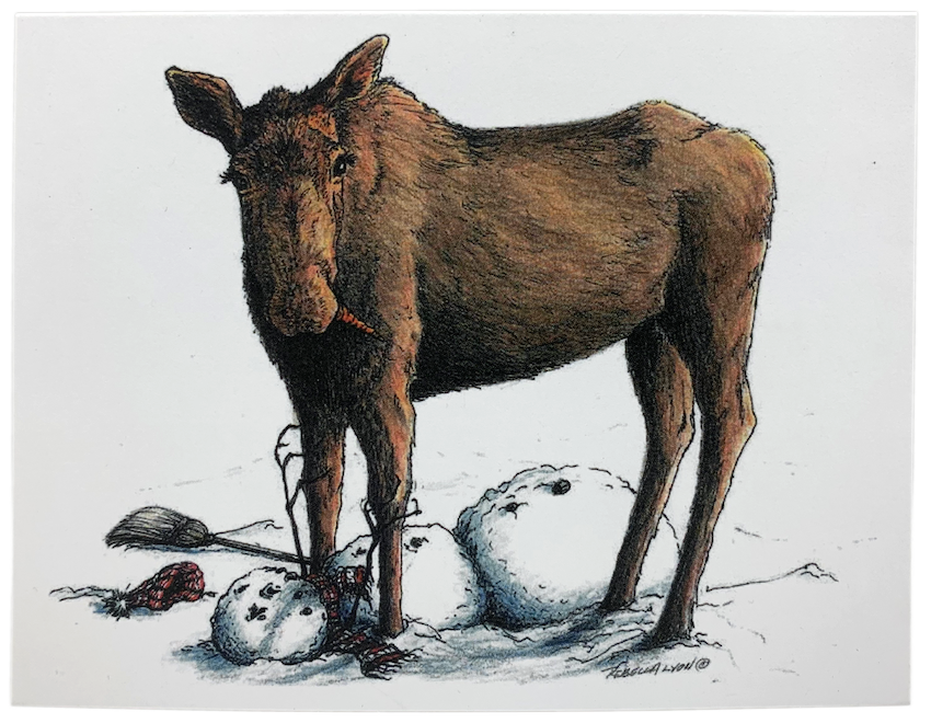 Moose and Snowman Card