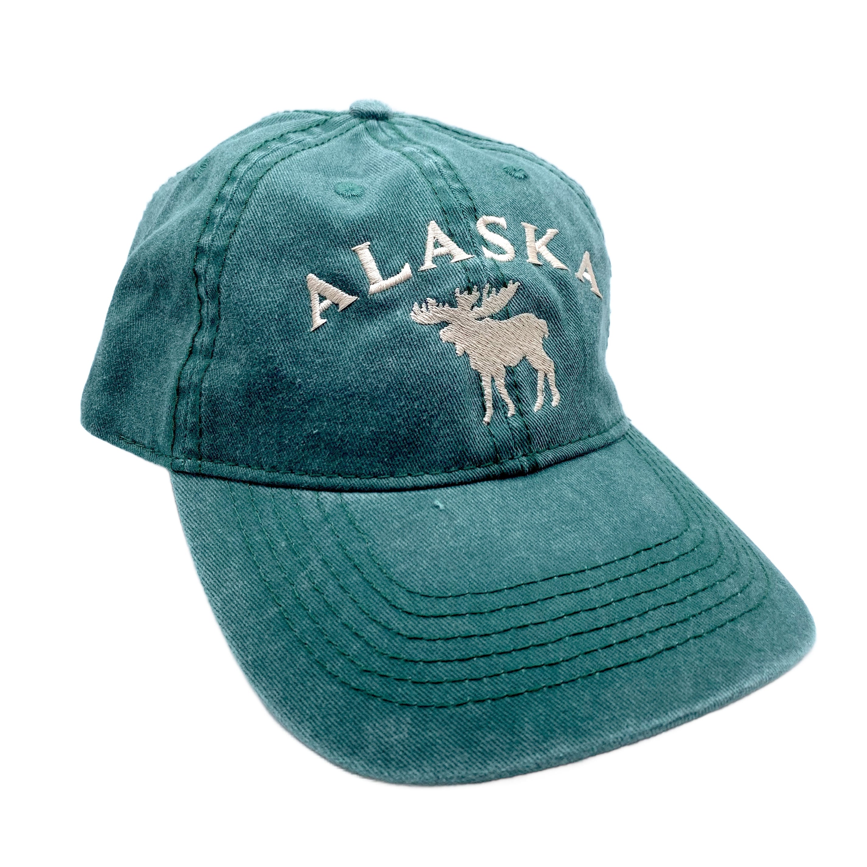 Hunter Green Moose Alaska Baseball Hat