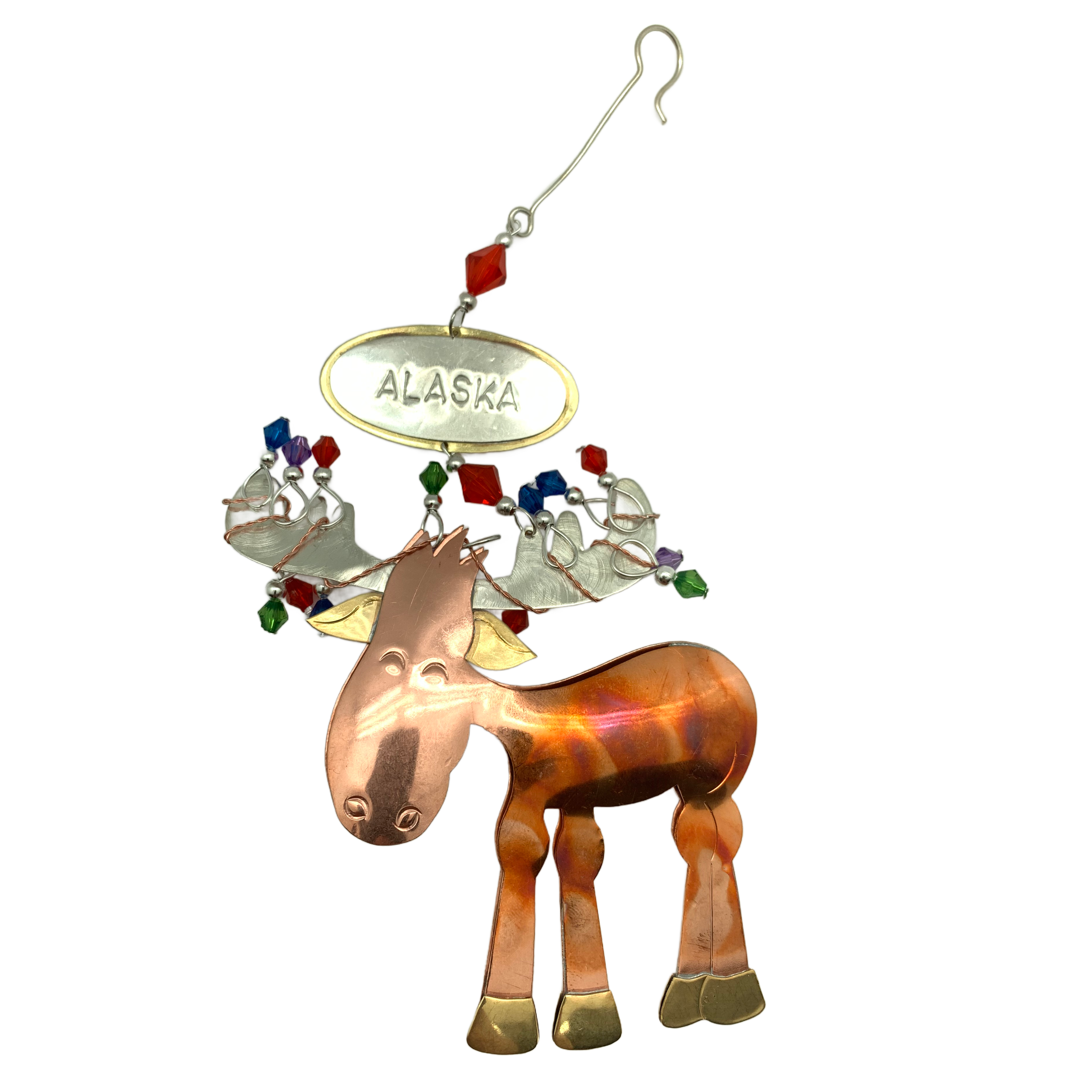 Moose Antler Lights Metal Ornament