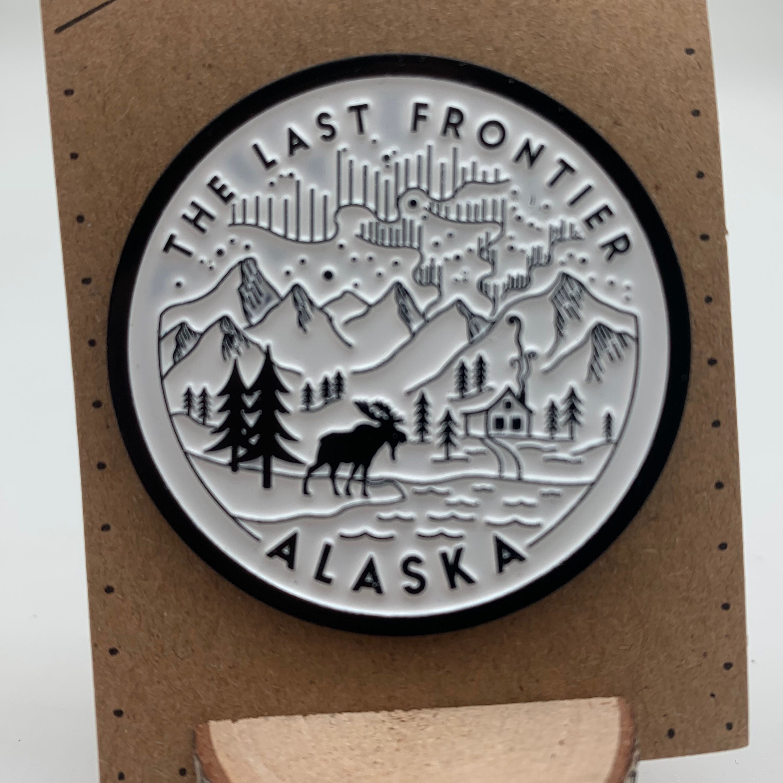 The Last Frontier Line Art Alaska Lapel Pin