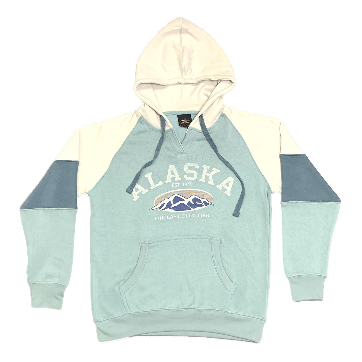 Concealed Mountain Alaska Scuba Blue Striped Sleeve Hoodie