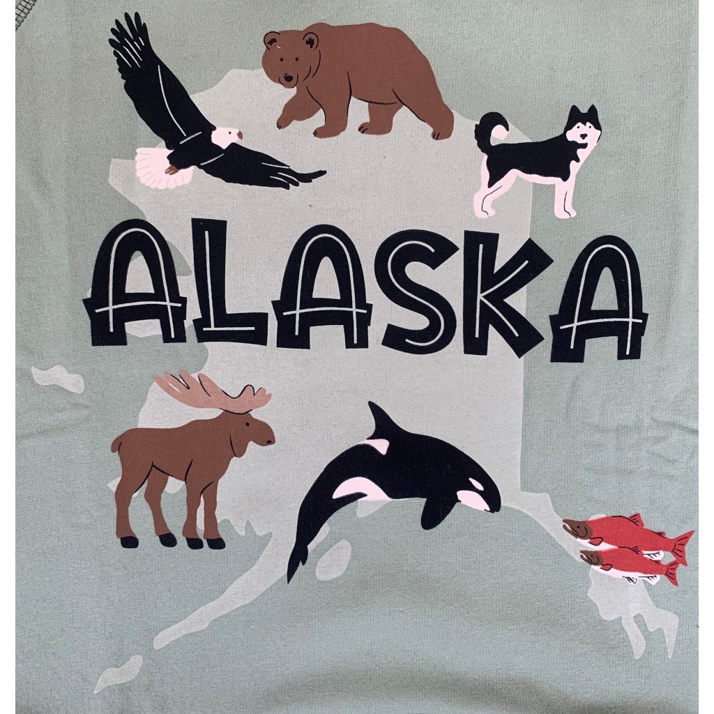 Alaska Map and Animals Sleep Hoodie