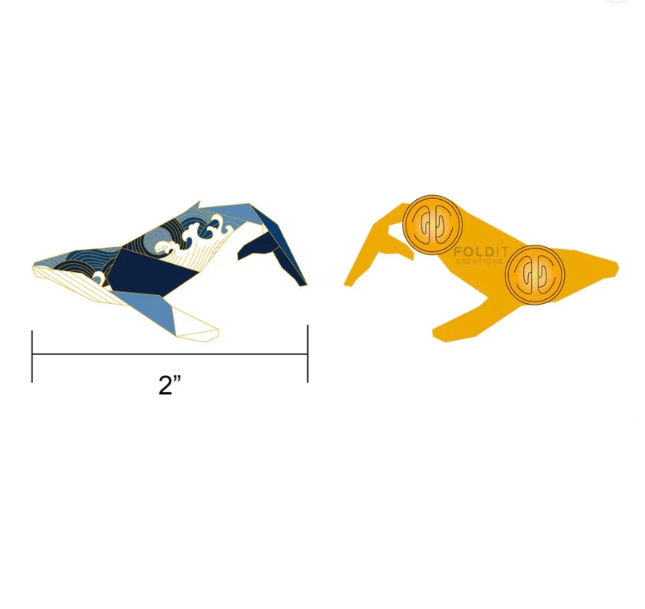 Humpback Wave Enamel Pin