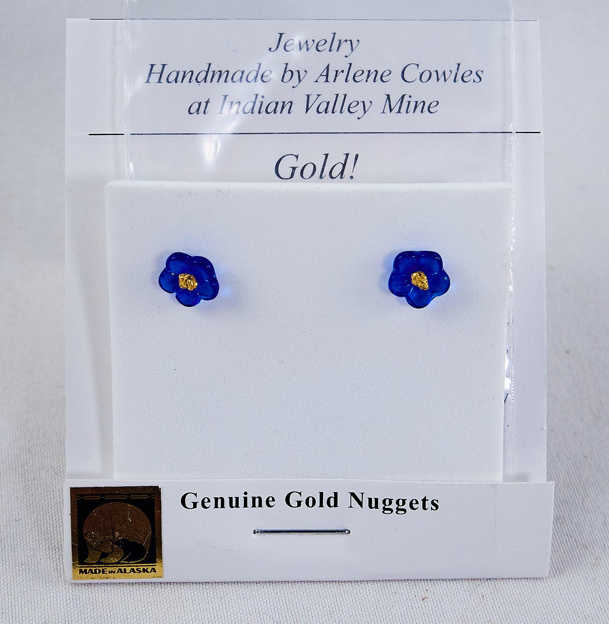 Forget-Me-Not with Gold Nugget Studded Earrings