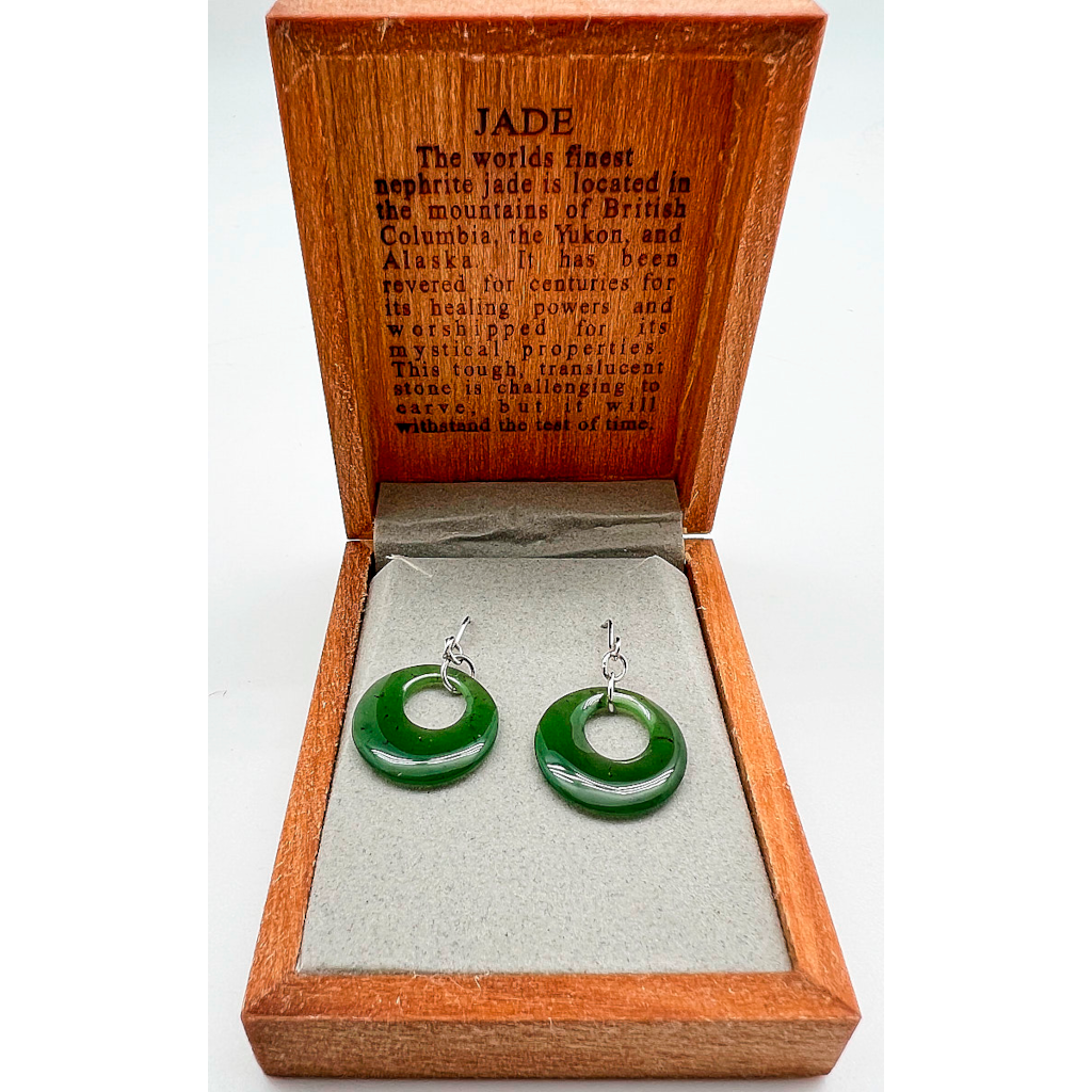 Jade Donut Dangle Earrings