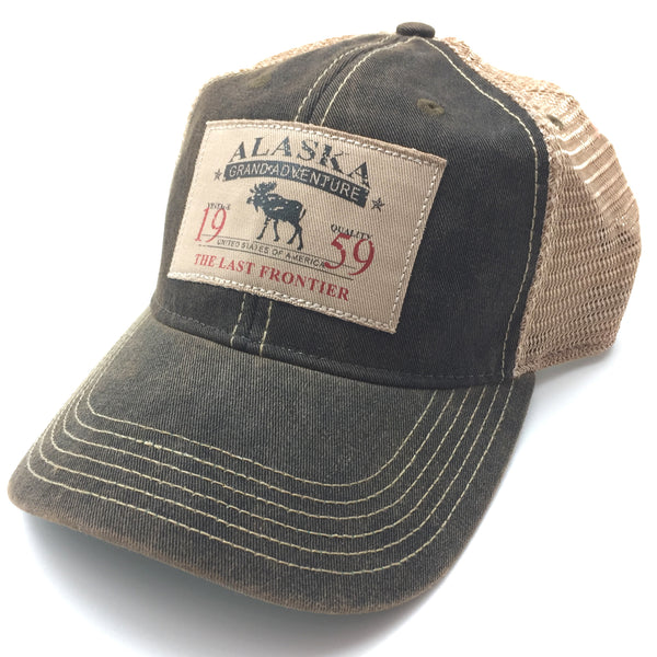 帽子 [2] Alaska last frontier 1959 moose hat Last Frontier Camo Moose, Trucker Hat — Polar Bear Gifts