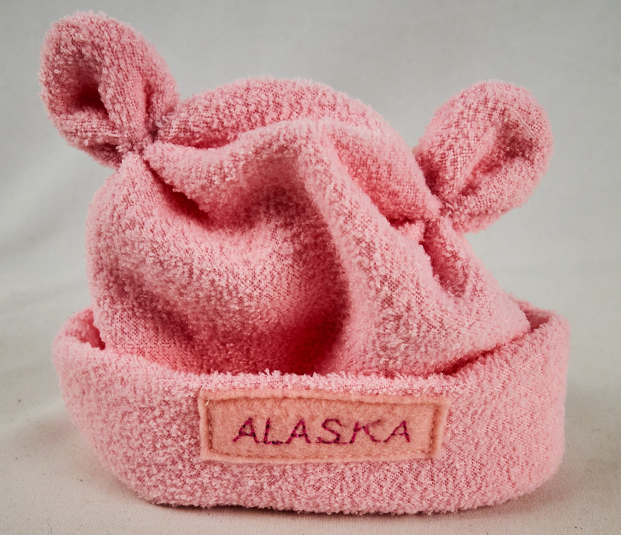 Pink Bear Ears Alaska Newborn Hat
