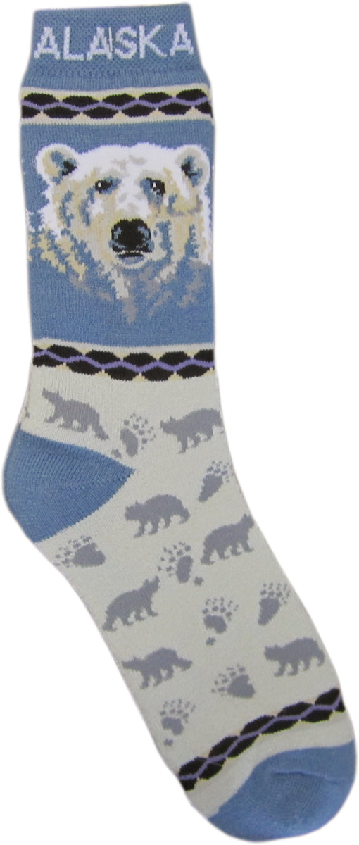 Polar Bear Face Towel Socks