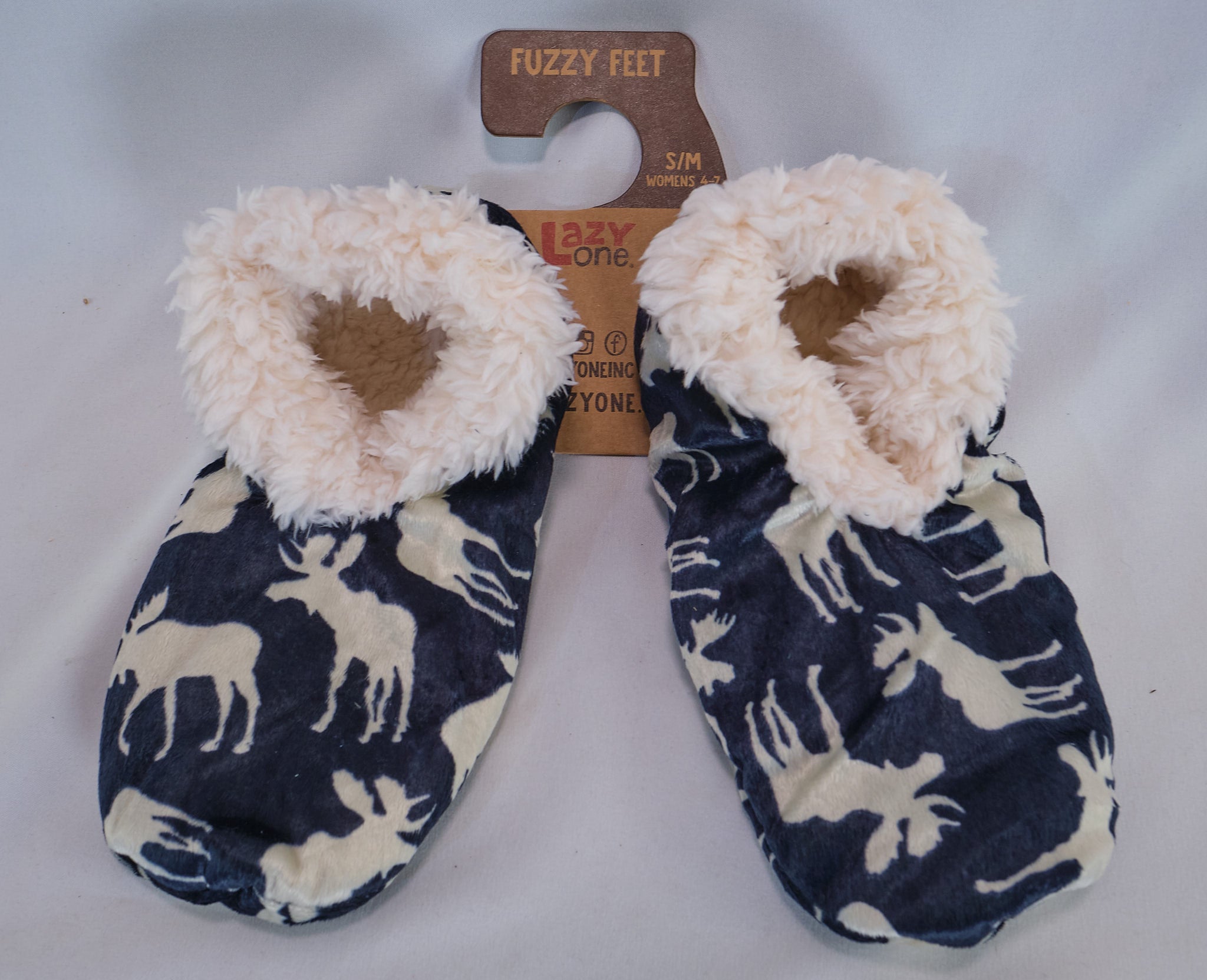 Classic Moose Fuzzy Slippers sm/md