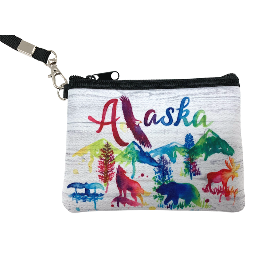 Watercolor Alaska Animals Coin Purse