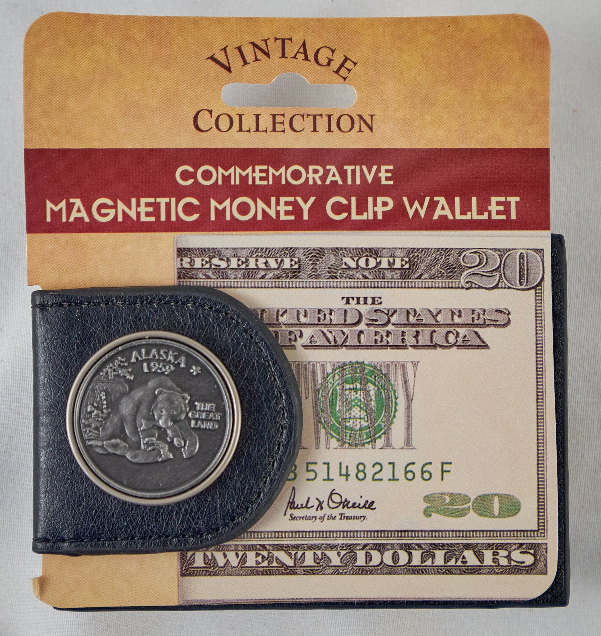 Bear Alaska Magnetic Money Clip Wallet