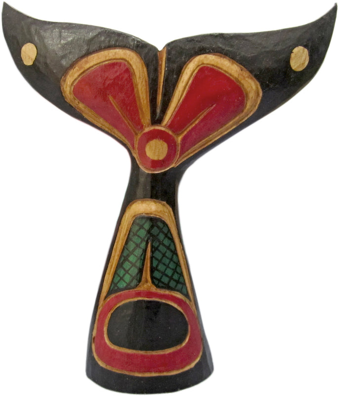 Whale Tail Totemic Wooden Figurine
