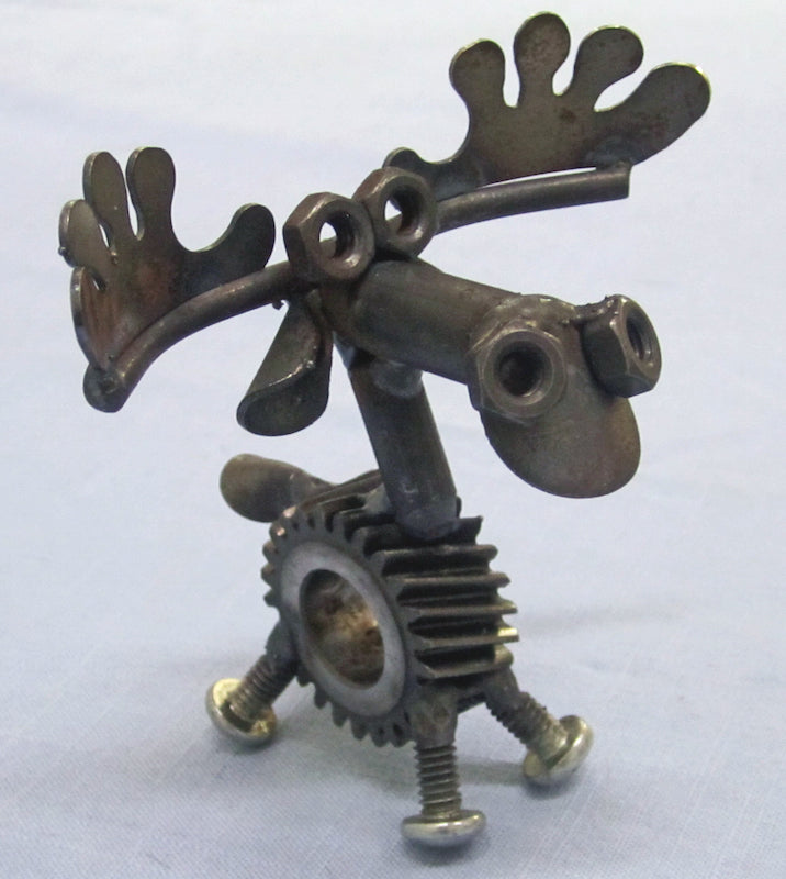 Chubs The Moose Recycled Engine Parts Figurine